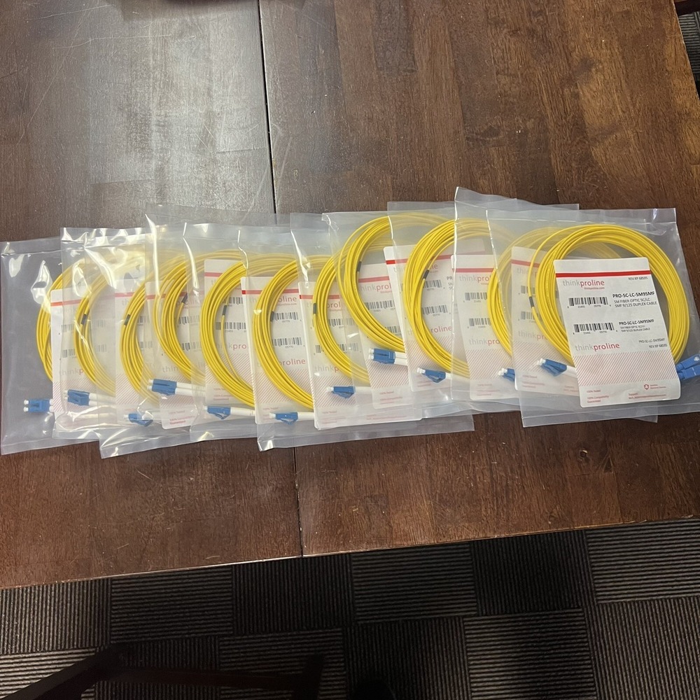 11 Lot- Proline 5m LC to SC‎ Single Mode 9/125 Fiber Optic Patch Cable 16ft